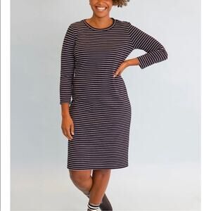 Sonnet James Reese A Play Dress Shirtdress Stretch Gray Black Striped Size XS